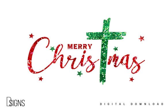 Christmas Christian Cross Sublimation T-Shirt Designs