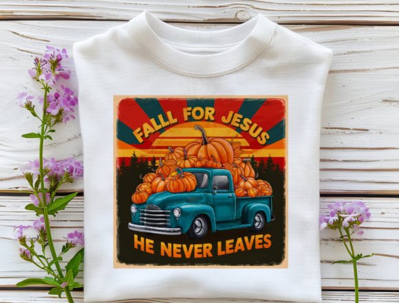 Fall for Jesus Png, Retro Fall Pumpkin T-Shirt Designs