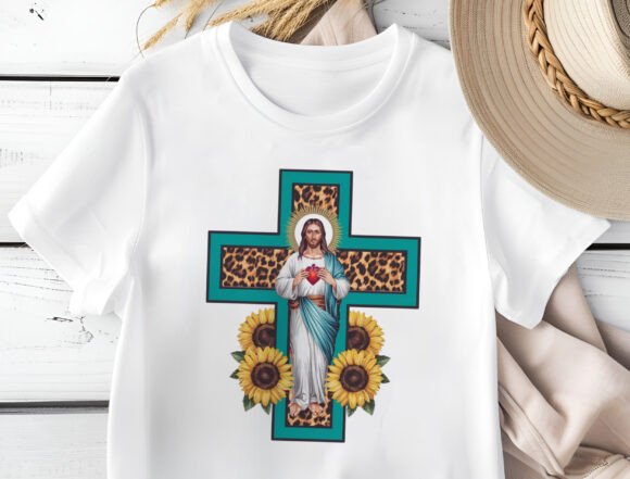 Jesus Cross Png, Turquoise and Leopard T-Shirt Designs