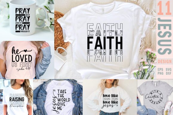 Jesus God Religious SVG PNG Set Bundle for T-Shirt Designs