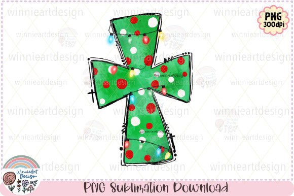 Merry Christmas Lights Jesus Cross Dots T-Shirt Designs