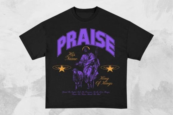 Praise His Name Christian T-shirt Design